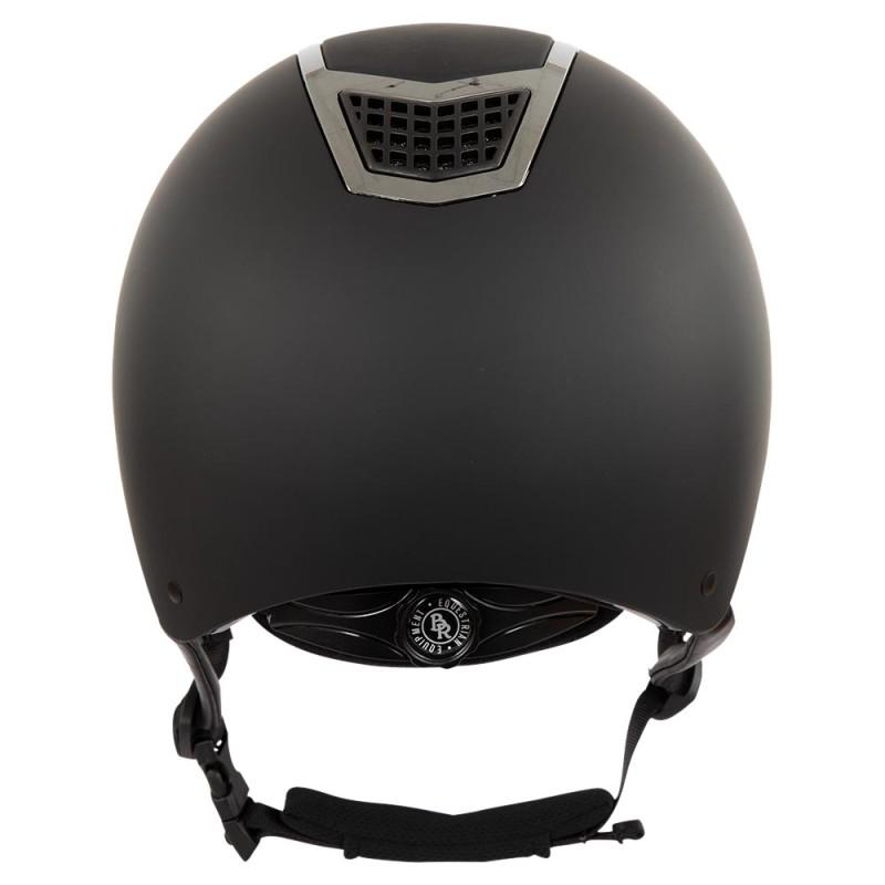 Capacete preto fosco com ventilação e tira ajustável
