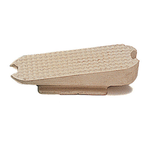 Suporte para telemóvel em cartão reciclado castanho claro com textura ondulada