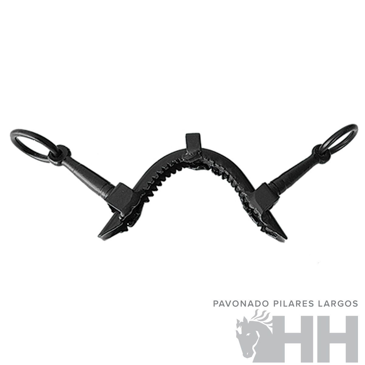 Estojo de couro preto com patilhas largas e argolas