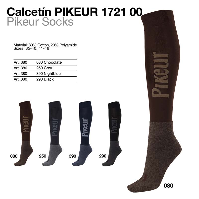 Meias compridas Pikeur de várias cores com o nome da marca na lateral