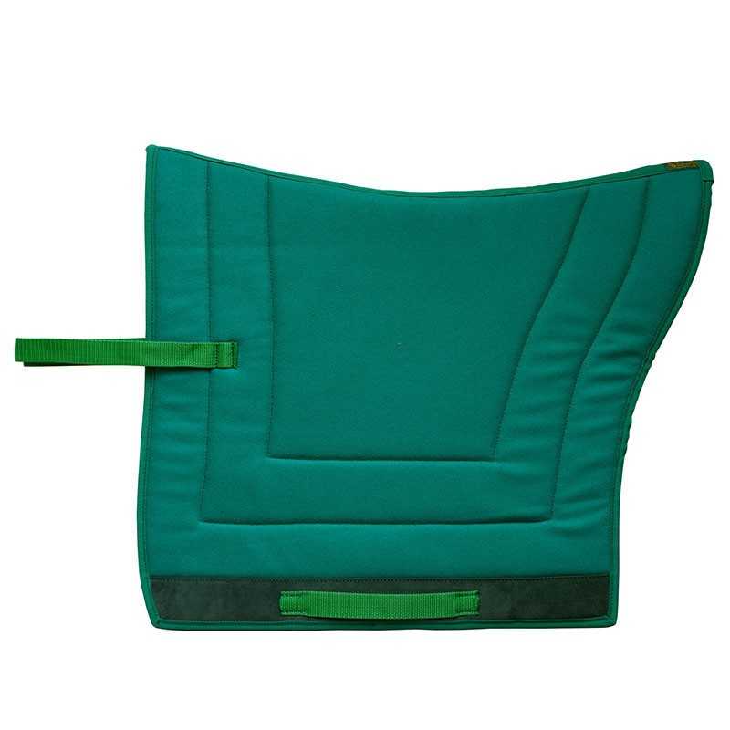 Tapete de cavalo quadrado verde acolchoado com alças verdes