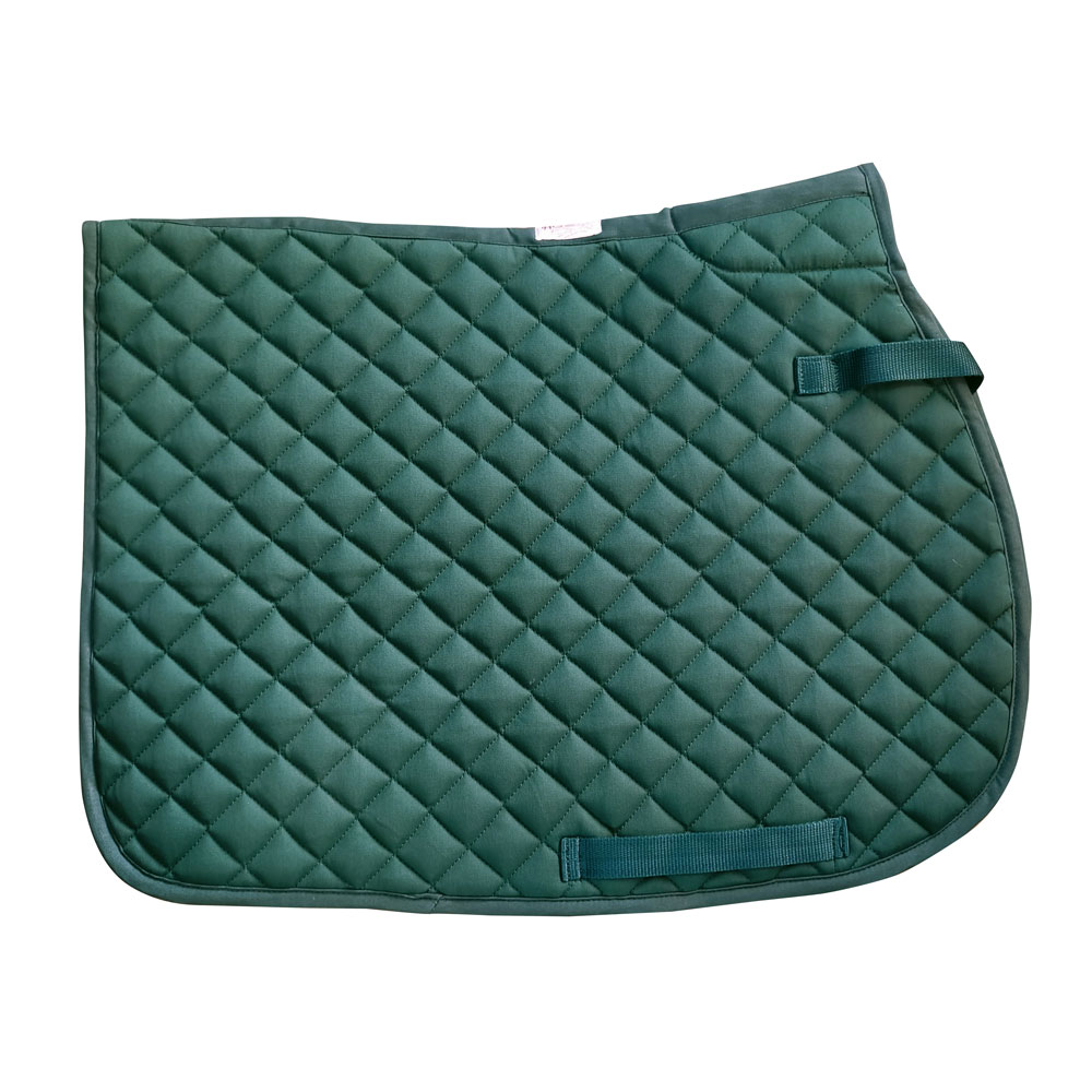 Escudo de sela de cavalo verde escuro acolchoado com padrão quadriculado