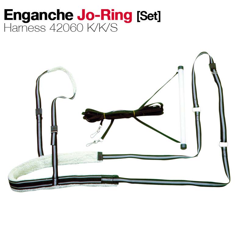 Conjunto Enganche Jo-Ring com arnês e corda preta