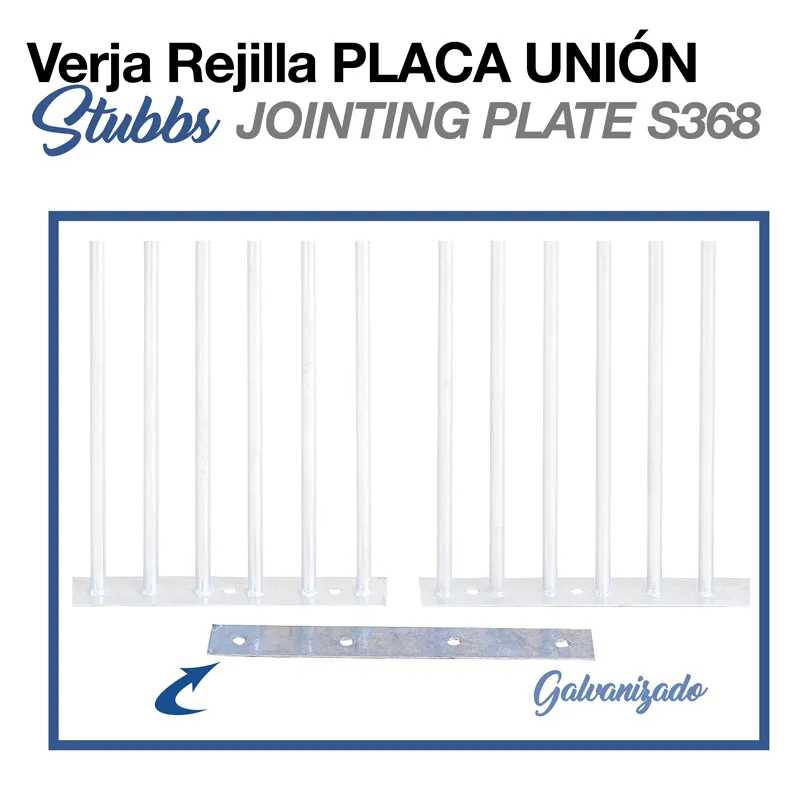 Placa de união metálica galvanizada para verja reja Stubbs Jointing Plate S368