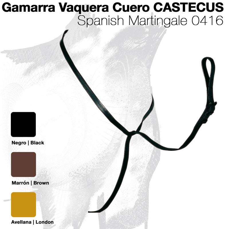 Martingale espanhol em couro castanho escuro
