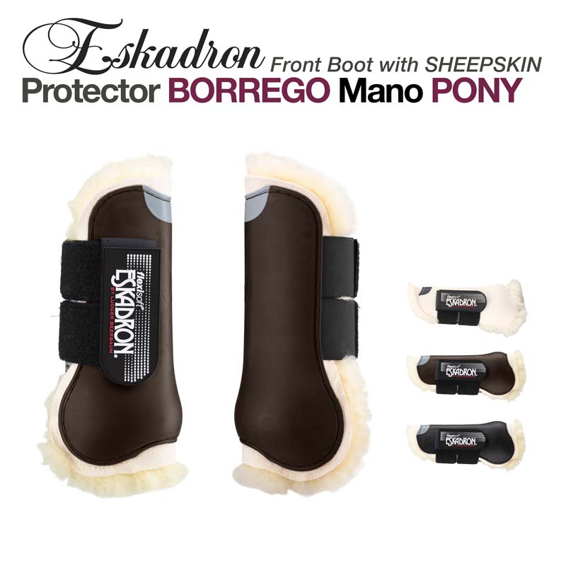 Protectores dianteiros Eskadron com pelo de carneiro em cores variadas e fechos de velcro