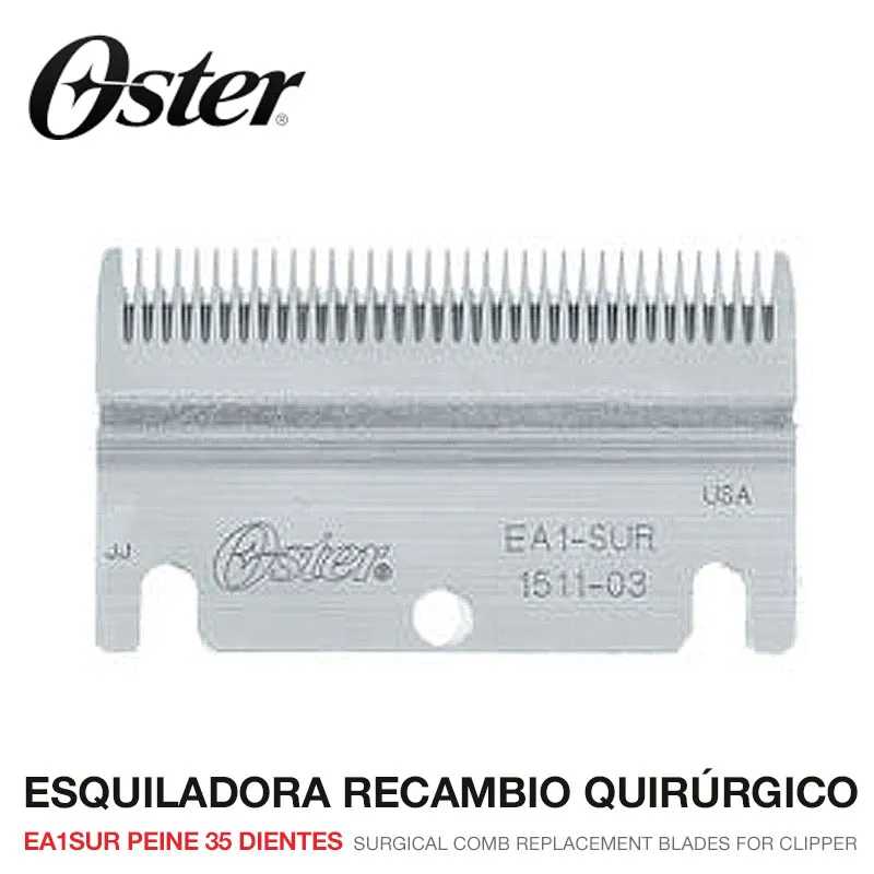 Lâmina metálica prateada de recambio para esquiladora cirúrgica Oster com 35 dentes
