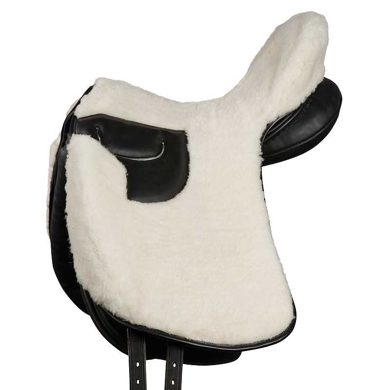 Sela de equitação em pele branca e preta com correias