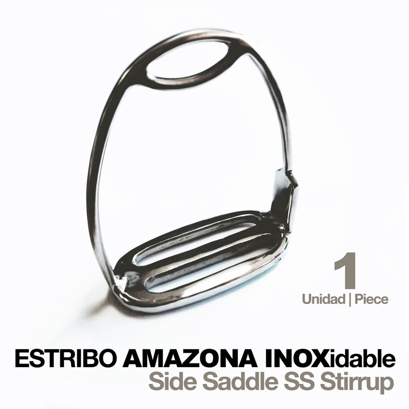 Estribo de aço inoxidável prateado com base perfurada