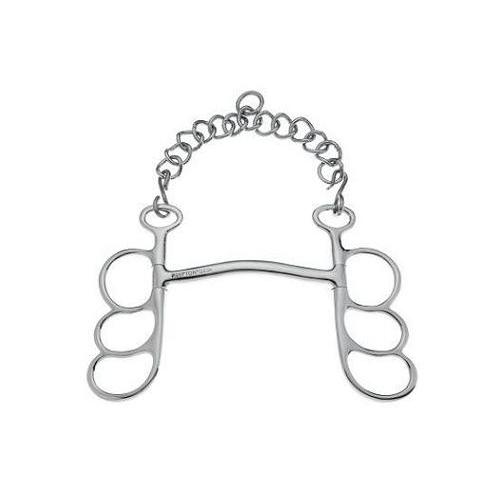 Estribo metálico prateado para equitação com corrente