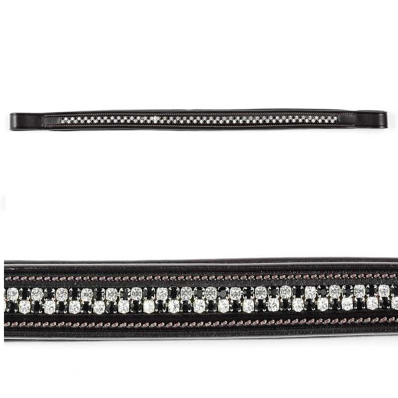 Cabeçada preta para cavalo com strass brilhantes