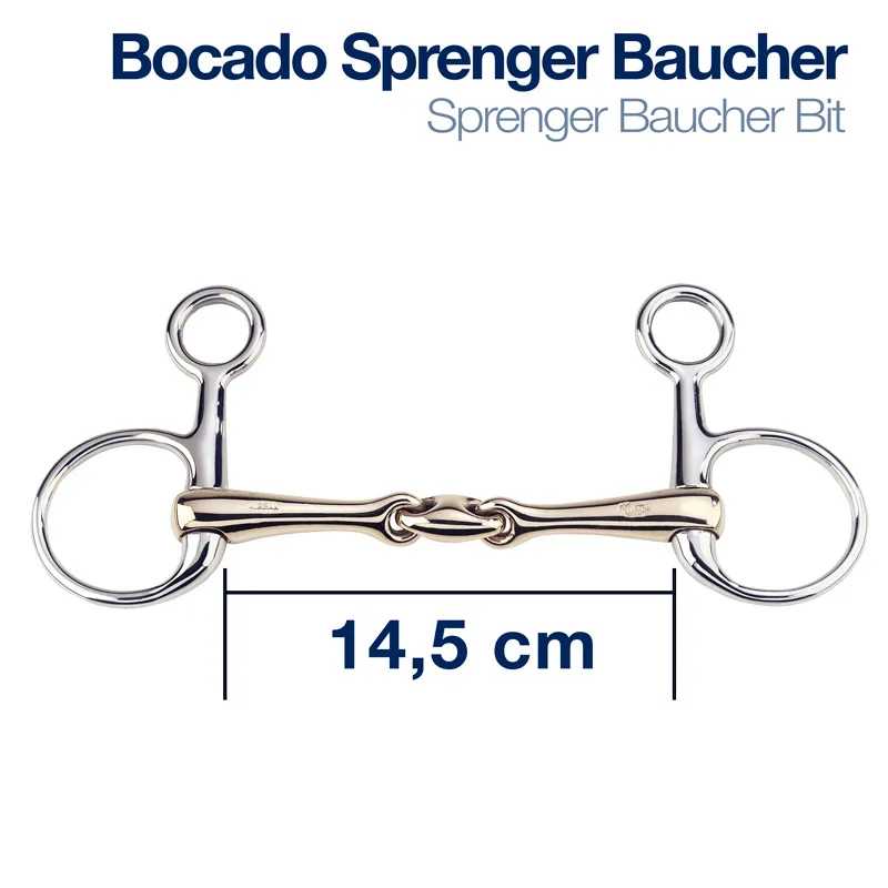 Bocado Sprenger Baucher metálico de 14,5 cm para cavalo.