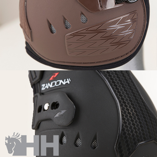 Equipamento equino ZANDONA em couro castanho e preto com ventilação e fechos metálicos