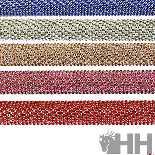 Cinco fitas têxteis decorativas de cores variadas com brilho