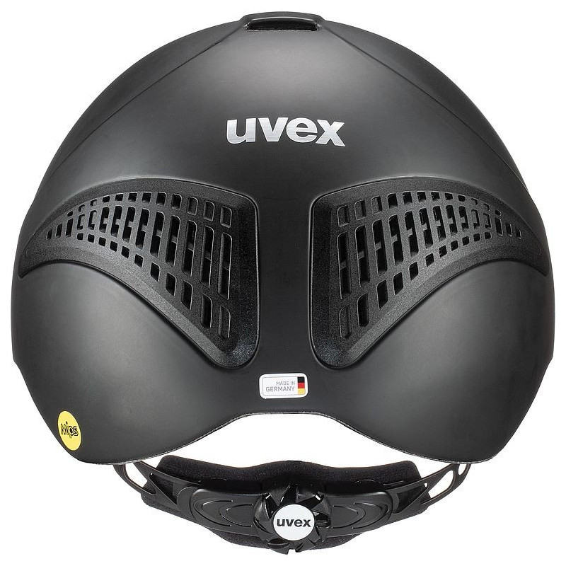 Capacete preto de proteção uvex com ventilação e ajuste