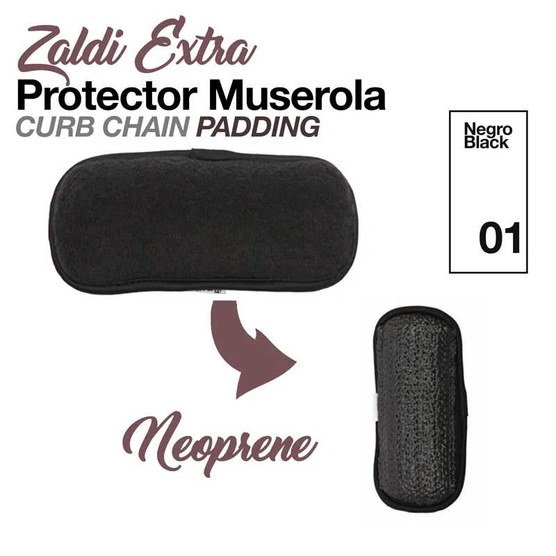 Protetor retangular em neoprene preto Zaldi Extra Protector Muserola