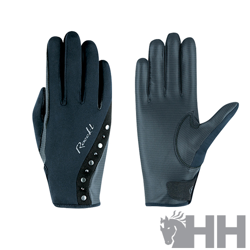 Par de luvas desportivas pretas com detalhes metálicos e marca Revolt