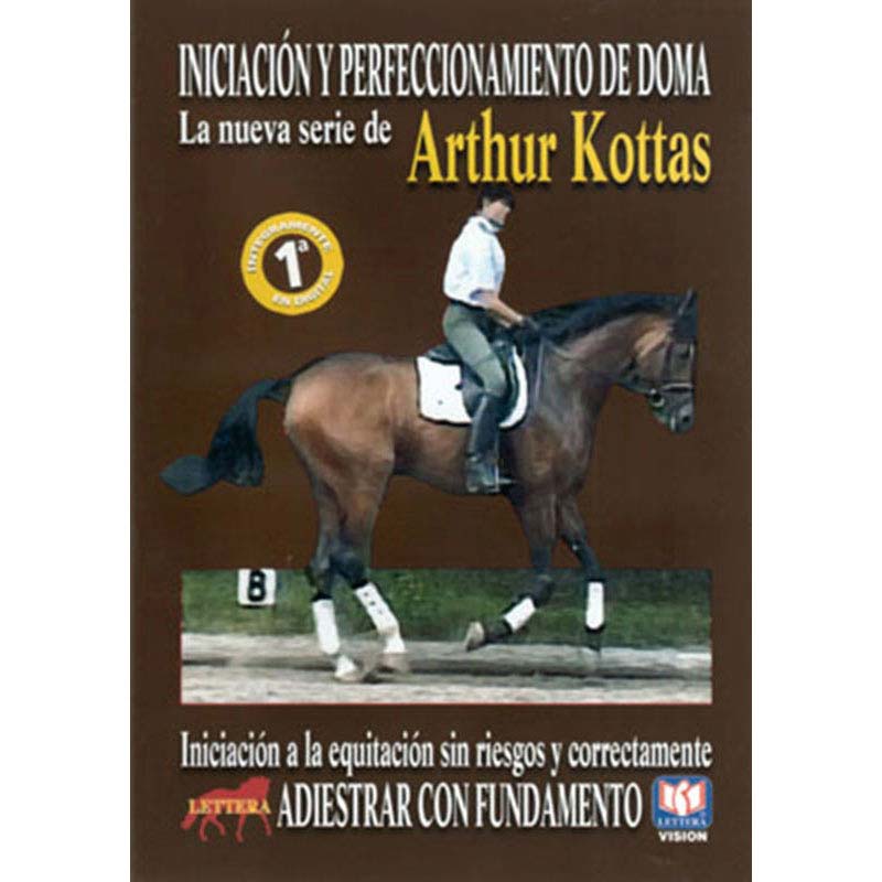 Capa de DVD sobre equitação com cavalo e cavaleiro