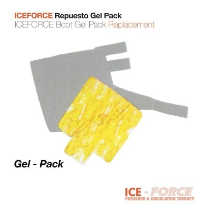 Kit de reposição ICEFORCE com gel pack amarelo e capa cinzenta com fechos de velcro