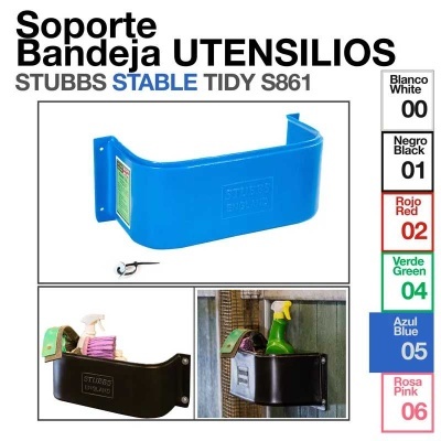 Suporte bandeja para utensílios azul em plástico rígido com várias opções de cores