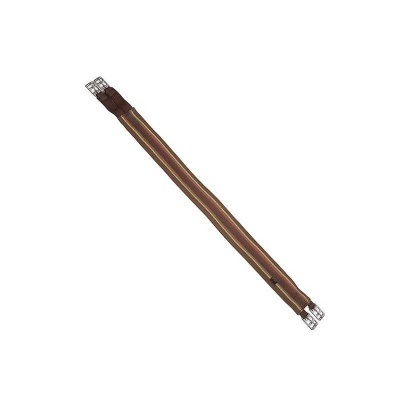 Cinta elástica castanha com fivelas metálicas prateadas