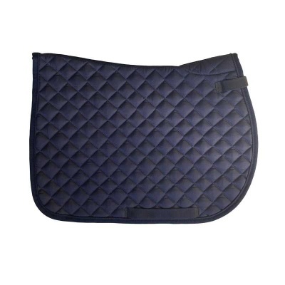 Tampo de sela azul escuro acolchoado com padrão de losangos