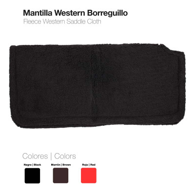 Mantilha Western Borreguillo preta em lã felpuda