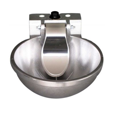 Comedouro automático metálico prateado para animais