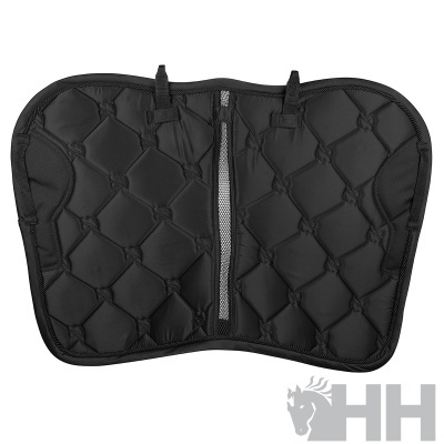 Protector para sela de cavalo preto acolchoado com padrão de losangos