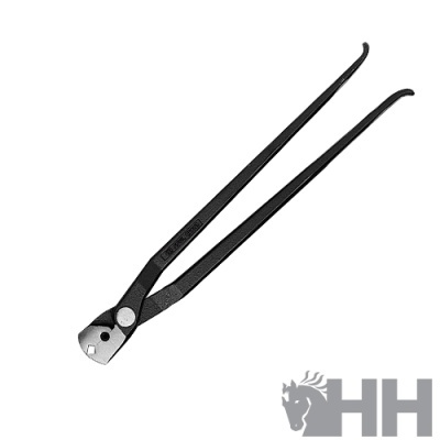 Alicate preto para cortar arames com pontas curvas e logotipo HH