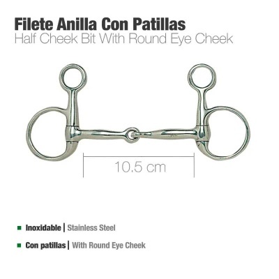 Filete anilha com patilhas de aço inoxidável com 10,5 cm