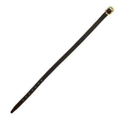 Cinto fino preto com fivela dourada
