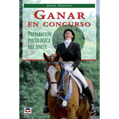 Capa de livro com título em espanhol sobre preparação psicológica para competição e imagem de cavaleiro montado em cavalo com fita azul.