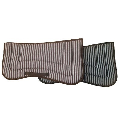 Dois tapetes para sela de cavalo riscado castanho e preto