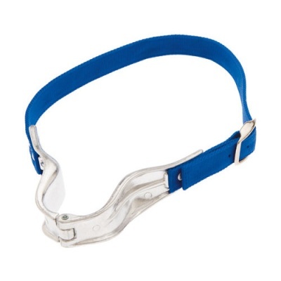 Cinta azul ajustável com presilha metálica curva