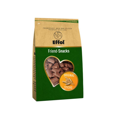 Embalagem de snacks Effol Friend-Snacks com janela em coração mostrando snacks