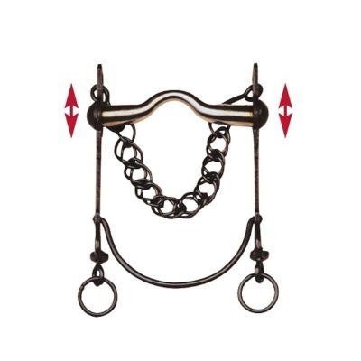 Freio metálico curvo com corrente e argolas