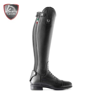 Bota de equitação preta Tattini em couro texturizado