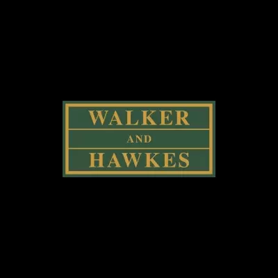 Logótipo WALKER AND HAWKES em verde e dourado