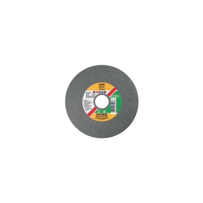 Disco de corte abrasivo cinzento com etiqueta colorida e texto PFERD PS-FORTE