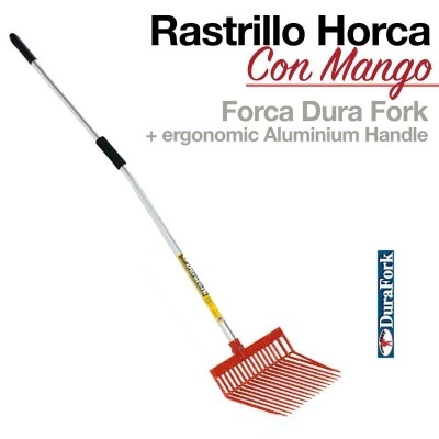 Rastrillo Horca com cabo ergonómico de alumínio e dentes vermelhos