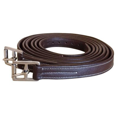 Cinto de couro castanho escuro com fivela metálica