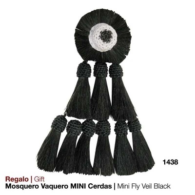 Mosqueiro Vaquero Mini Cerdas preto com ramos pendurados