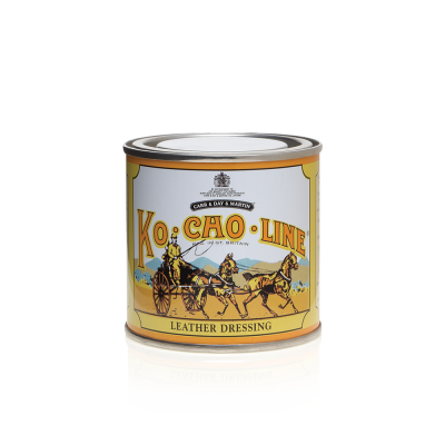 Lata de tratamento para couro KO-CHAO-LINE com ilustração de carruagens