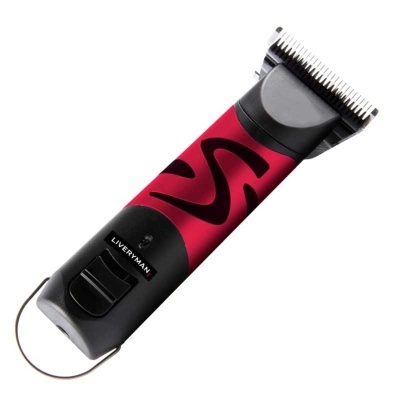 Aparelho de cortar cabelo LIVERMAN preto e vermelho com lâmina metálica