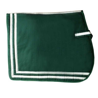 Tapete para sela de cavalo verde escuro com bordas brancas