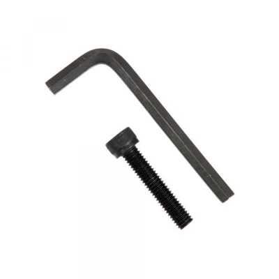 Parafuso preto com rosca e chave allen em L de metal