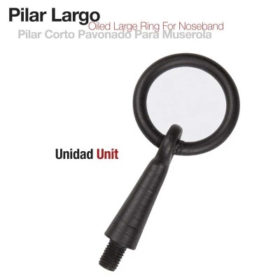 Anel grande oleado preto com rosca e texto de descrição do produto