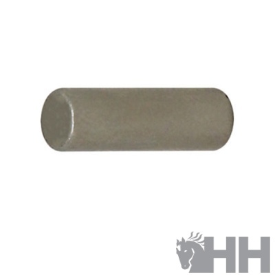 Peça cilíndrica cinza com extremidades arredondadas