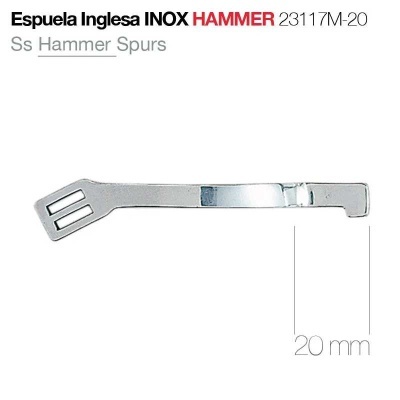 Espuela Inglesa INOX HAMMER 23117M-20 em aço inoxidável prateado